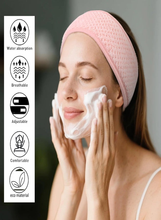 Huachi Skincare Headbands for Women Girls: Spa Headband for Washing Face Towel Hair Bands, Makeup Facial Face Wash Head Bands 4 PCS - Image 2